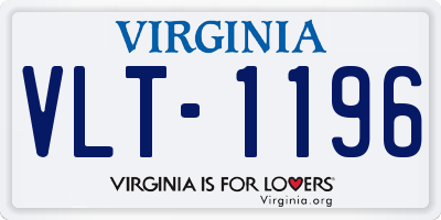 VA license plate VLT1196