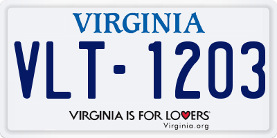 VA license plate VLT1203