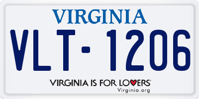 VA license plate VLT1206