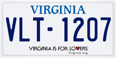 VA license plate VLT1207