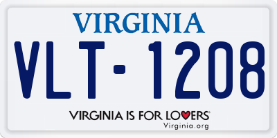 VA license plate VLT1208