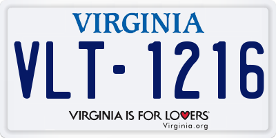 VA license plate VLT1216