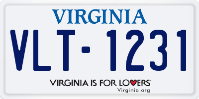 VA license plate VLT1231