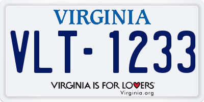 VA license plate VLT1233