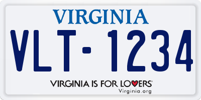 VA license plate VLT1234