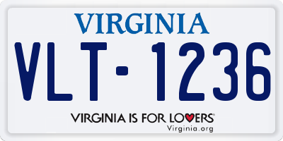 VA license plate VLT1236