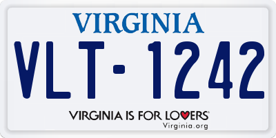 VA license plate VLT1242