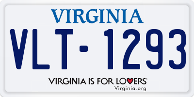 VA license plate VLT1293