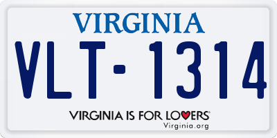 VA license plate VLT1314