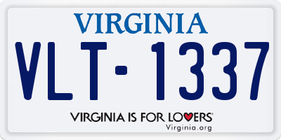 VA license plate VLT1337