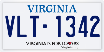 VA license plate VLT1342