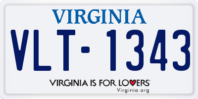 VA license plate VLT1343