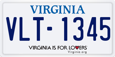 VA license plate VLT1345