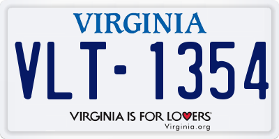 VA license plate VLT1354