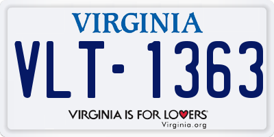 VA license plate VLT1363