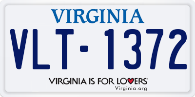 VA license plate VLT1372