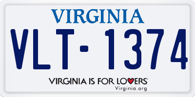 VA license plate VLT1374