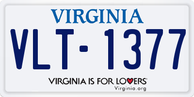 VA license plate VLT1377
