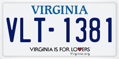 VA license plate VLT1381