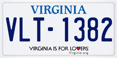 VA license plate VLT1382