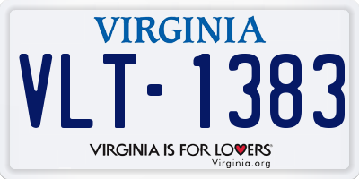 VA license plate VLT1383