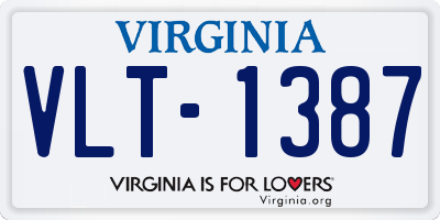 VA license plate VLT1387