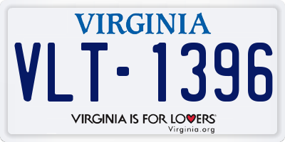 VA license plate VLT1396