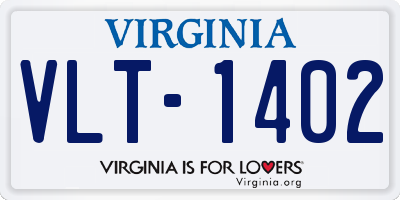 VA license plate VLT1402
