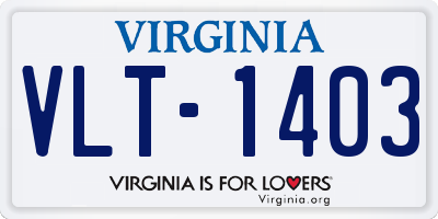 VA license plate VLT1403