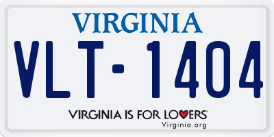 VA license plate VLT1404