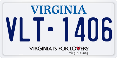 VA license plate VLT1406
