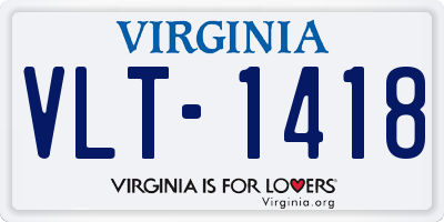 VA license plate VLT1418