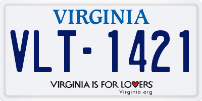 VA license plate VLT1421