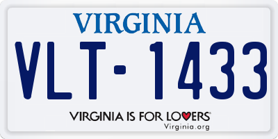 VA license plate VLT1433
