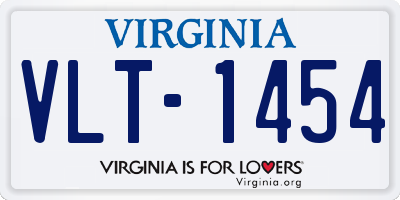 VA license plate VLT1454
