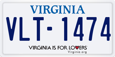 VA license plate VLT1474