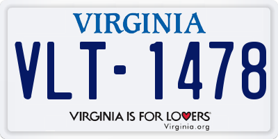 VA license plate VLT1478