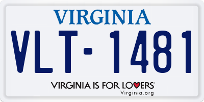VA license plate VLT1481