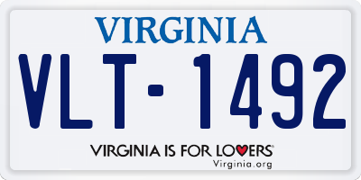 VA license plate VLT1492