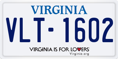 VA license plate VLT1602