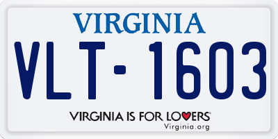 VA license plate VLT1603