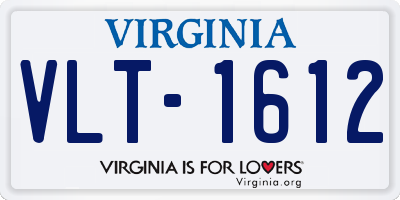 VA license plate VLT1612