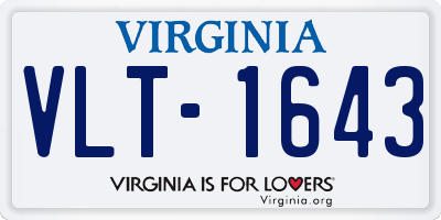 VA license plate VLT1643