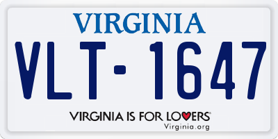 VA license plate VLT1647