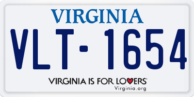VA license plate VLT1654