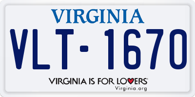 VA license plate VLT1670