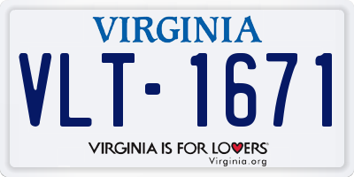 VA license plate VLT1671