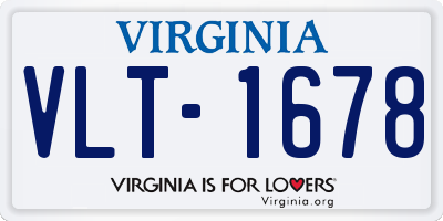VA license plate VLT1678