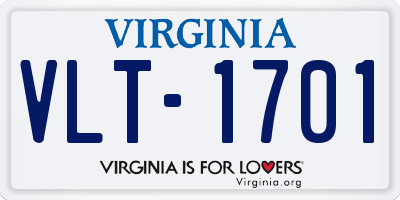 VA license plate VLT1701