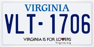 VA license plate VLT1706
